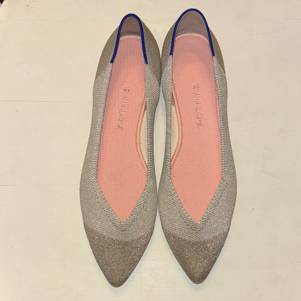 Rothy's Women's Tan and Blue Flats